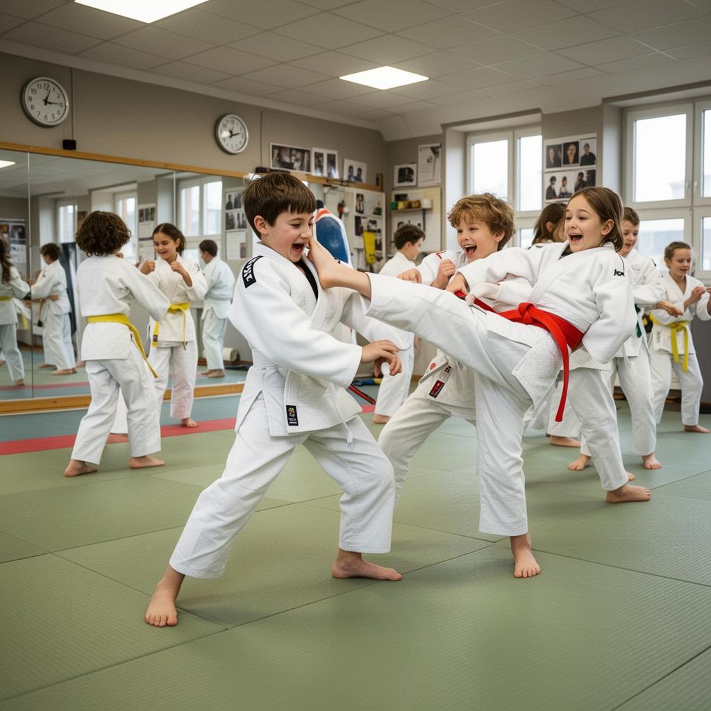 Youth judo class